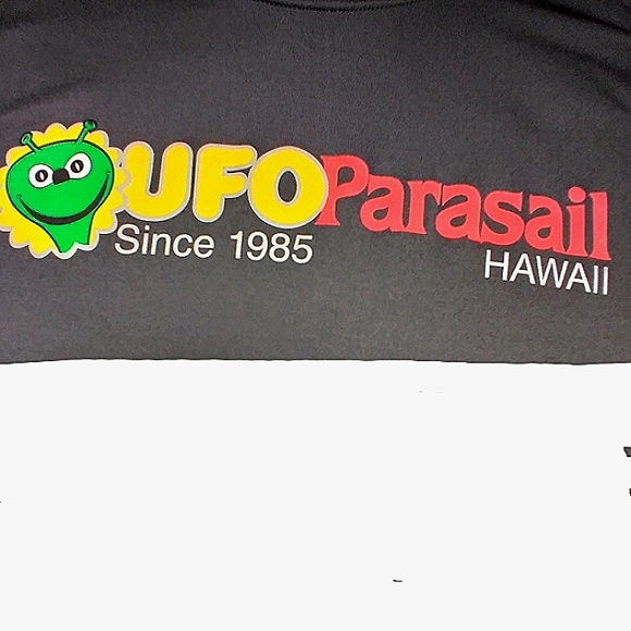 UFO Parasail Graphic Hawaiian LS Water Shirt S - Picture 2 of 8